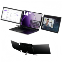 Moniteur portable 14 pouces Full HD IPS, extension d'écran multi-écrans, triple écran, écran large, USB Type C pour usage professionnel