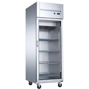 Dukers ticari buzdolabı, 18.31 cu ft üst montaj tek cam kapı paslanmaz çelik Reach-in buzdolabı