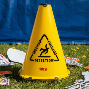 Cono di Sicurezza Pieghevole Multilingue Giallo 90cm - Product Image 3