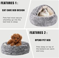Long doux écologique tapis pour animaux de compagnie rond chat et chien lit maison chenil chaud panier coussin pour chats solide motif canapé