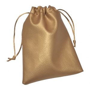 Custom Logo Printed Gift Blue Gold PU <b>Leather</b> Double <b>String</b> Handbag Shoe Dust Drawstring Bag for Handbag - Product Image 3