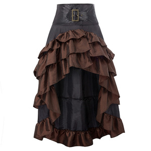 <span class=keywords><strong>Gonna</strong></span> Steampunk da Donna con Balze e Orlo Asimmetrico - <span class=keywords><strong>Gonna</strong></span> Vittoriana in Ecopelle con Cintura Sehe Fashion - Product Image 5
