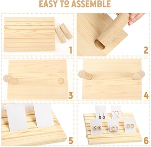 Support de présentation de cartes de vœux facile à assembler, en bois de bambou, pour sachets de thé - Product Image 6