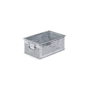 Boîte en métal perforée Fami avec poignées 450x300x200 mm galvanisée capacité 27 L pour le rangement d'outils - Product Image 1