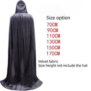 Capa de Terciopelo con Capucha MS para Adultos y Niños, Perfecta para Halloween, Cosplay, Disfraces de Vampiro y Fiestas Temáticas - Product Image 3