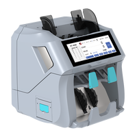 Trieur de devises multi-devises 2 CIS de qualité bancaire avec imprimante intégrée, comptage d'argent haute vitesse et efficace, écran tactile complet, détection automatique des devises