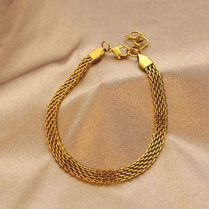 Vente en gros 2024 punk large filet large bracelet épais pour femme, bracelet chaîne serpent cubain en acier inoxydable - Product Image 4