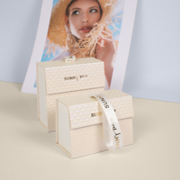 Boîte cadeau de luxe SUNNY PACK pour bijoux avec poignée en corde, logo personnalisé imprimé, emballage pour boucles d'oreilles et colliers, vente en gros