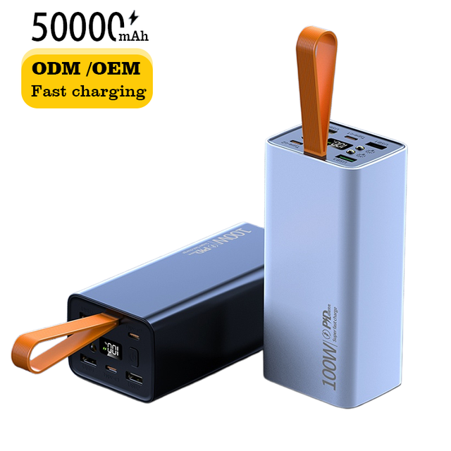 Laptop Power Bank Equipped with 100W Power Supply and TFT Display Screen for ultra Fast Charging 50000mAh Portable Power Bank