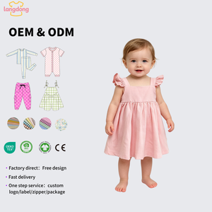 Robe d'été pour enfants, style court, design vif, joyeux, mignon, élégant, en coton et lin, avec imprimé, pour sortir - Product Image 1
