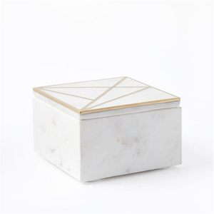 Elegante caja de almacenamiento de piedra travertino, joyería de mármol de Metal de lujo, maquillaje, palillo de dientes, tocador, toques finales - Product Image 5