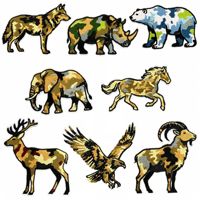 Écussons brodés personnalisés camouflage animaux sauvages, thermocollants ou à coudre, pour vêtements, sacs, chapeaux, décoration extérieure
