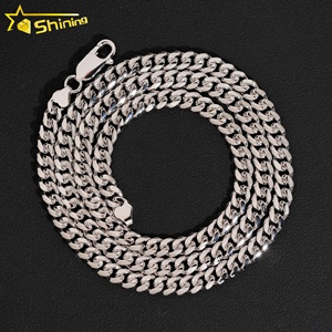 Hot Sale Design <strong>Solid</strong> <strong>Silver</strong> 5mm Cuban Chain Rhodium Plated 925 Sterling <strong>Silver</strong> Plain Miami Cuban Link Chain Hip Hop <strong>Necklace</strong> - Product Image 1