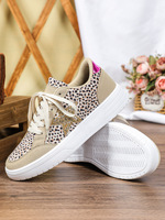 Chaussures plates décontractées pour femmes, style européen, colorées, imprimé léopard personnalisé, lacets, été.