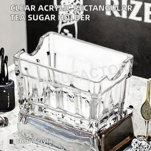 Support rectangulaire en acrylique transparent pour café, sucre et thé, design bohème, exportation mondiale ZF - Product Image 2