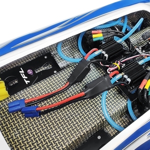 Bateau de course électrique RC TFL Blue-White 1133 Pagani <span class=keywords><strong>Zonda</strong></span> en fibre de verre (ARTR) avec deux moteurs 4082 et ESC 160A, vitesse jusqu'à 100 km/h - Product Image 5