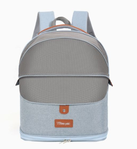 Pet Oxford <b>Backpack</b> Carrier Gray Breathable Zipper Closure for Dogs Solid Color Leisure Style - Product Image 2