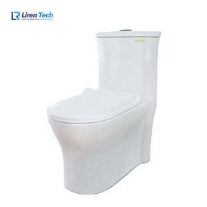 Inodoro S-Trap sifónico de cerámica blanca de diseño moderno, inodoro montado en el suelo, doble descarga, armario de baño de una pieza, <span class=keywords><strong>WC</strong></span> de porcelana esmaltada - Product Image 1