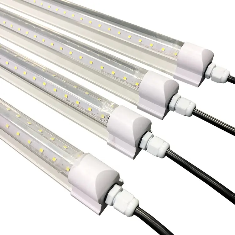 Luces de tubo led de 2 filas, luces led de alto brillo, 160lm/w, 6500k, 22w, 4 pies, 5 pies, 8 pies, t8