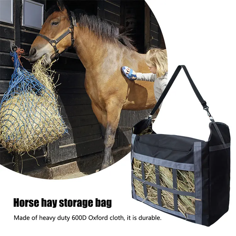 Bolsa de heno resistente de capacidad extra grande y duradera personalizada bolsa de paja para caballo