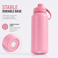 Gobelet isotherme en acier inoxydable thermolaqué 24oz/32oz, vente en gros, personnalisable, avec paille, pour le sport