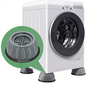 Patins de support ronds antichoc Zenara pour machine à laver, sèche-linge, réfrigérateur – Lot de 4 patins antidérapants en plastique pour usage domestique - Product Image 1