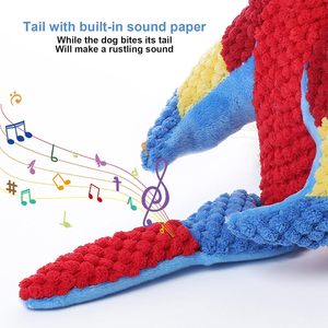 Vendita calda interattivo peluche cane pappagallo giocattolo con Squeaker Crinkle uccello animale di peluche massaggiagengive per animali domestici - Product Image 2
