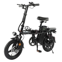 Vélo électrique - Vélo pliant électrique 400W pour adultes, batterie au lithium amovible 48V, vélo électrique pliable 14 pouces pour femmes et hommes