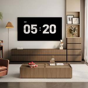 Portable LED <b>TV</b> <b>Stand</b> Cabinet with Adjustable Features <b>Modern</b> Living Room Furniture for Apartment & Hotel Use - Product Image 3