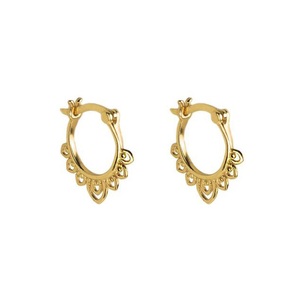 ROXI Vente en gros Boucles d'oreilles créoles rétro tendance en argent sterling S925 plaqué platine avec zircon et motif ajouré pour femmes - Product Image 1