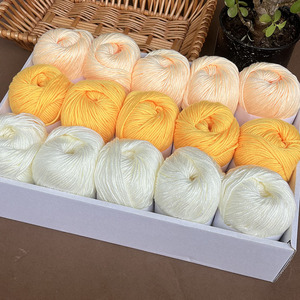 Lot de 15 pelotes de fil pour bébé de 750g, 3 couleurs mélangées, fil à crocheter en laine protéinée de soie pour tricot à la main, pulls, bonnets, chaussures et projets DIY pour bébés - Product Image 3