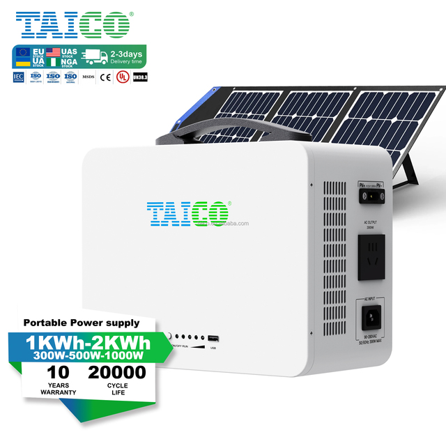2025 Hot Sale 300W 500W 1000W Portable Power Station 1kWh 2KWH LiFePO4 Battery Solar Charging 10000+ Cycle Solid Battery Lithium