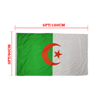 Drapeau national algérien en polyester 68D avec 2 œillets, livraison rapide, impression de logo personnalisée