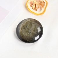 Pierre de massage ovale polie en améthyste et pierre de savon dorée, cristal volcanique naturel, pour Feng Shui et décoration intérieure