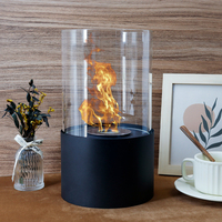 Vente en gros de cheminée ronde noire de 11.5 pouces de hauteur cheminée d'intérieur à l'éthanol bio combustible propre petit foyer décoratif
