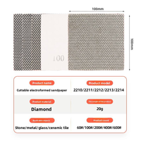 Fabricant OEM JOWIN, vente en gros de papier abrasif diamanté électro-plaqué de forme carrée découpable pour le polissage des menuisiers