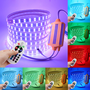 Ac220v LED Strip Ánh Sáng 2835 Đầy Màu Sắc Không Thấm Nước 14.4 wát/mét Mận Hoa Ngựa Chạy Dải Ngoài Trời Cảnh Quan Kỳ Nghỉ Đảng Quảng Cáo - Product Image 2