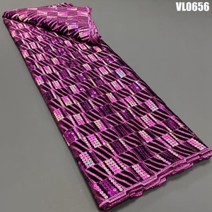 Mới nhất đến nhung ren với thêu hoa độc quyền thiết kế Phụ nữ George nhung ren vải mềm cho đám cưới hoặc bên - Product Image 5