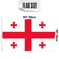Drapeau de la Géorgie imprimé sur mesure, simple face, 3x5 pieds, personnalisable pour tous les drapeaux nationaux et les drapeaux de présentation.