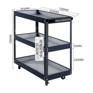 다기능 핸드 트럭 공구 카트, 자동차 수리 및 유지보수용 보관 선반 포함, 휴대용 롤링 유틸리티 - Product Image 3