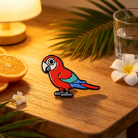 Pin de Solapa Esmaltado Personalizado de Calidad Premium con Diseño de Aves Tropicales y Dibujos Animados de Loros, Paquete de Regalo de Recuerdo de Viaje, Fabricante OEM al por Mayor