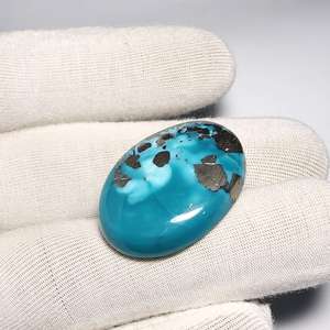 เทอร์ควอยซ์สีฟ้าธรรมชาติ 100% รูปไข่ปรับเทียบอัญมณีหลวมทุกขนาดมีจําหน่ายเครื่องประดับแท้อัญมณีและหิน OEM จํานวนมาก - Product Image 2