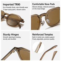 Lunettes de soleil rétro unisexes Sunray Wholesale, verres polarisés, style streetwear, protection solaire pour hommes et femmes