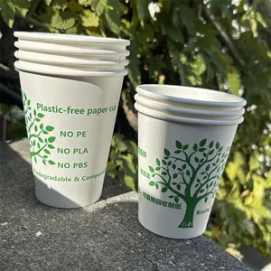 4 oz tazze di carta usa e getta ivasos compostables vasos cartone 7 oz tazze compostabili pla pe base di acqua rivestita bicchieri di carta con coperchi