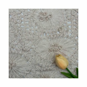 Fabricación Negro Blanco 3D 100% Malla de nailon <span class=keywords><strong>con</strong></span> cinta Bordado Guipur <span class=keywords><strong>Tela</strong></span> de encaje - Product Image 1