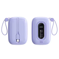 Nouveauté Chargeur portable haute capacité Mini Powerbank 10000mAh Batterie Li-Polymère PVC Type-C 2.1A Ultra Mince Écran LCD