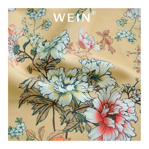 B28 bơ vàng hoa in Poly Koshibo <span class=keywords><strong>Crepe</strong></span> Polyester dệt vải - Product Image 1