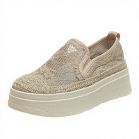 Nouveaux styles d'espadrilles en gros, haute qualité, printemps, hiver, été, chaussures en toile à lacets pour femmes, talon de 5 cm