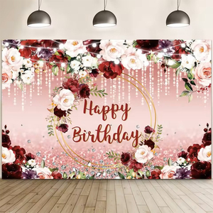 Bannière Joyeux <span class=keywords><strong>Anniversaire</strong></span> avec Diamants Brillants, <span class=keywords><strong>Toile</strong></span> de Fond pour Décoration 18ème <span class=keywords><strong>Anniversaire</strong></span>, <span class=keywords><strong>Toile</strong></span> de Fond Photo pour Fête 30ème <span class=keywords><strong>Anniversaire</strong></span> - Product Image 2