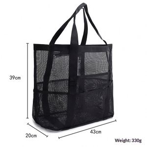 Custom Open Nylon Mesh Breathable Beach & Bathroom Bag with <b>Large</b> Capacity Shoulder Strap - Product Image 2